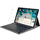 Tablet 10 Zoll mit Tastatur Android 10, 4 GB RAM + 64 GB ROM / 128 GB, Quad-Core, 1920 X 1200 IPS Display, 8000 mAh Akku, 8 MP + 5 MP Dual-Kameras, 4G LTE Tablet mit Dual SIM, WiFi, Bluetooth, GPS