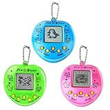 Elektronische Haustier-Spielmaschine, 3Pack Handheld-Spielekonsole Virtuelle Haustiere Tierspielzeug, Retro Geburtstagsgeschenkspielzeug mit Schlüsselbund für Erwachsene und Kinder (zufällige Farbe)