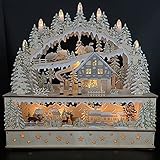 Großer Schwibbogen in 3D Optik mit LED Beleuchtung & Timerfunktion - Winterlandschaft, Lichterbogen (Winterlandschaft)