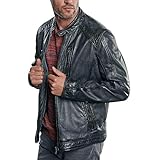 engbers Herren Lederjacke, 30217, Blau in Größe 64