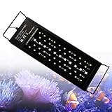 LED Aquarium Beleuchtung 18W 30cm Fish Tank Aufsetzleuchte Mit Timer und Erweiterbarer Halterung Aquarium Lampe für 30-50cm Vollspektrum Automatisches Timing Licht für F