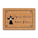 Fußmatte mit Aufschrift 'You Shall Not Pass', 40,4 x 60,2 cm (B x L), rutschfest, Geschenk