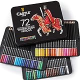 Castle Art Supplies 72 Aquarellstifte Set für Erwachsene Künstler | Hochwertige Künstlerstifte mit leuchtenden Farben und schönen Mischeffekten mit W