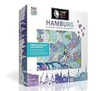 PuzzleMap Hamburg Puzzle Stadtplan | XXL 500 Teile | Mit Booklet & Faltkarte | 68x48cm Motivgröße | Reiseführer Geschenk S