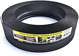 Flexible Rasenkante Kunststoff (10 m, schwarz) - Robustes Stay-in-Place Design - Sehr Gut zu Verarbeiten, Min. 30 Jahre Lebensdauer, Unsichtbar - Beeteinfassung aus 100% recyceltem Plastik