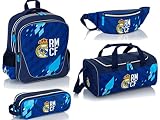 4 teiliges Real Madrid Schulranzenset Rucksack Stiftetasche Fitnesstasche Gü