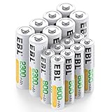 EBL NI-MH Akku 16er Kombi-Pack, 8X AA Mignon 2300mAh + 8X AAA Micro 800mAh, 1200 Ladezyklen, Starke Leistung und geringe Selbstentladung