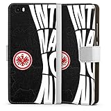 DeinDesign Klapphülle kompatibel mit Huawei P8 lite (2015-2016) Handyhülle aus Kunst Leder weiß Flip Case Eintracht Frankfurt Bundesliga Offizielles Lizenzproduk