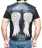 Herren-Motorradjacke aus Kunstleder, Schwarz / Herren Wd Weste / Kunstleder, M