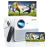 Mini Beamer Tragbarer, Allyoung Projektor mit Bluetooth, HiFi Stereo Surround Dual Sound, 6000 Lumen HD Videoprojektor Unterstützung 1080P, kompatibel mit iPhone / Android / iPad / Mac / Laptop / PC