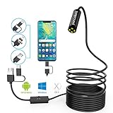 pancellent Autofokus Endoskop Kamera mit 1944P HD 5,0 Megapixel-Inspektionskamera mit halbsteifem Kabel Schlangenkamera für Mac Windows Android (KEIN iOS) (16.5FT / 5M)