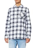 Tommy Jeans Herren TJM Flannel Plaid Shirt Hemd, Weiß kariert, XL