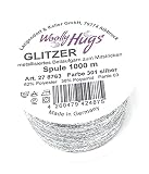 NEUHEIT aus der Collektion Woolly Hug`s 1000m Glitzer - Farbe 301 silber - metallisiertes Beilaufgarn zum Mitstricken oder Mithäk