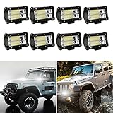 Ansobea 8x 72W LED Arbeitsscheinwerfer 12v Scheinwerfer für Traktor, Auto, LED Strahler LKW, Offroad, PKW Zusatzscheinwerfer Rückfahrscheinwerfer Wasserdicht IP67 SUV