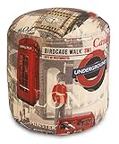 Vilber, Kollektion London.Bus, 43 x 42 cm, Polystyrol-Perlen, 45 Liter, Bedruckt, wasserfest, schmutzabweisend, für Innen- und Außenb