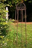 KUHEIGA Rankgerüst Roheisen/Rost Obelisk Rosenhilfe H: 120cm Rank