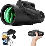 HAINING Monokulares Teleskop, 12X50 HD LowWasserdichtes, stoßfestes Monokular mit Smartphone-Halter und S