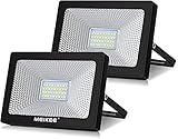 MEIKEE LED Strahler 30W LED Scheiwerfer 2 Stücke Superhell 3000LM Strahler Außen 6500K kaltes Weiß Fluter IP66 Wasserdicht Flutlicht Außenstrahler für Sportplatz Garage Garten H