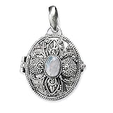 Anhänger zum Öffnen Secret Box Medaillon 925 Silber mit M