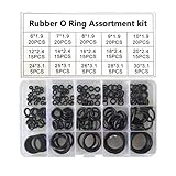 200 Stück 15 Größen schwarzer O-Ring Dichtungssatz Nitrilkautschuk Unterlegscheiben Dichtungen Sortiment Set Elektrische Dichtung Ring für Sanitär-Unterlegscheibendichtung & Auto-Schnellrep
