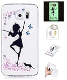 Hülle Samsung Galaxy S6 Edge TPU schutz silikonhülle, Weihnachtsgeschenke niedlichen cartoon bild transparent handy Hülle für Samsung Galaxy S6 Edge + schlüsselanhänger (* / 106) (4)