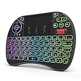 YMLL Mini Wireless Portabletouch Tastatur - Scroll Button, Handheld Fernbedienung, LED-Hintergrundbeleuchtung, Wiederaufladb
