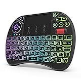 YMLL Mini Wireless Portabletouch Tastatur - Scroll Button, Handheld Fernbedienung, LED-Hintergrundbeleuchtung, Wiederaufladb