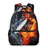 USGYY Rucksack Männer Damen Eishockey Puck Feuerwasser, Laptop Rucksäcke, Kinderrucksack Schulrucksack Daypack für Jungen M