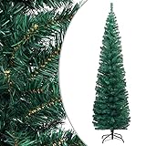 Schlanker Künstlicher Weihnachtsbaum,Künstliche Kiefer,Künstlicher Baum,Christmas Tree,Feiertagsdekoration,Wiederverwendbar,Langlebig,für Büros,Geschäfte,Wohnungen,Party,mit Ständer Grün 210cm PVC
