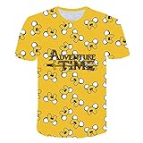 Unisex Sommer T-Shirt 3D-Digitaldruck Adventure Time mit Finn und Jake Serie Muster lässig Männer und Frauen Kurze Ärmel-R_XXXL