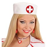 NET TOYS Krankenschwester Haube Schwesternhaube Schwester Hut Ärztin Häubchen Sexy OP Mütze Arzt Kopfbedeckung Karneval Kostüm Damen Zubehö