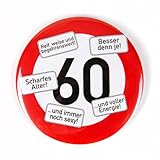 Herz & Heim® Riesen Verkehrsschild Button zum 60. Geburtstag