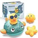 CAVN Baby Badespielzeug Wasserspielzeug, Baby Badespass Whale Wasserspray Spielzeug, Induction Automatisch Spray Wassersprühspielzeug, Badewannenspielzeug Babyspiel Wasserbad Spielzeug für Kinder Baby
