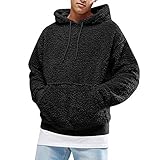 Frestepvie Herren Fleece Kapuzenpullover Winter Plüsch Hoodie Warm Dicker Sweatshirt Teddy-Fleece Mit T