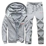 AXIU Trainingsanzug Herren Fleece Jogginganzug Hoodie Jogginghose Set Winter Warm Kapuzenjacke Sportanzug Trainingsanzug Herren Jogginganzug Hoodie-Sporthose Hausanzug Sports Anzug #770