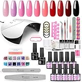 UV Gellack Set 36W UV+LED Nagellampe Starterset 10x Gel Lacken für UV Nageldesign Gel Gelnägel Nagelset uv Gel Lacken S