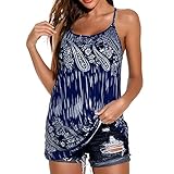 WXDSNH Damen Sling Print Damen Weste Top Plus Size Sexy Backless T-shirt Cross Strips Shirts Fashion C