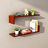 REGAL BOBE Shop- Massivholz-Trennwände Wandregale Wohnzimmer-Wände Bücherregale Wand-hängender Platten-Rahmen (Farbe : Braun)
