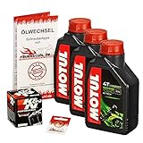 Motul 10W-40 Öl + K&N Ölfilter CBR 600 RR, 03-15, PC37 PC40 - Ölwechselset inkl. Motoröl, Filter, Dichtring