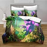joaynme Cartoon Dream Forest Style 3D-Druck Bettbezug Bettwäsche-Sets Kinder Erwachsene Schlafzimmer Dekor Dreiteiliges Textil 200x200