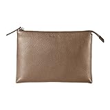 CHI CHI FAN Kulturtasche groß – Stone | geräumiger Kulturbeutel aus echtem Leder | Top Qualität und klares Design treffen auf maximale Funktion und viel Stauraum für All Ihre Kosmetikartik