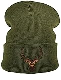 Strickmütze: Hirsch - Jäger Förster Wald - Wollmütze/Wintermütze / Rollmütze/Long Beanie/Mütze / Seemannsmütze/Unisex Herren Damen/Cool Design Logo Bestickt/Hip Hop, Moos Grün, Einheitsgröß