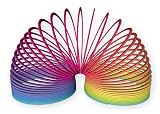 alldoro 60336 Flexi Rainbow Spring Spirale, Spiralläufer Durchmesser ca. 7,4 cm, Treppenläufer in Regenbogen Farben, Magischer Feder Hüpfer, Magic Läufer, Regenbogenspirale für Kinder ab 3 J