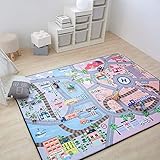 Loartee Teppich, Kinderteppich, korallenrote Samtmatte, als Krabbeldecke fürs Kind,Straßenteppich, Größe: 150 x 195