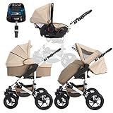 Bebebi Florida | 4 in 1 Kombi Kinderwagen + ISOFIX | Hartgummireifen | Farbe: F