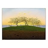 Caspar David Friedrich ''Hügel und gepflügtes Feld bei Dresden'' Druck auf Leinwand. Wandkunst für Wohnzimmer Wohnkultur 40x56cm (16x22in) R