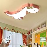 LED Dinosaurier Deckenleuchte Junge Schlafzimmer Deckenlampe Moderne Innendekoration Kronleuchter Kindergarten Leuchten Dimmbare Deckenlicht Kreative Wohnzimmer Schlafzimmer Kinderzimm,60cm/pink