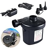 HWeggo Elektrische Luftpumpe für Gästebetten, Luftmatratzen, Booten, Möbeln, Kissen, aufblasbare Schwimmtiere Oder Camping Aufblähungen und Deflates,220V-240V/12V