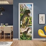 3D Türtapete Selbstklebend TürPoster - Dinosaurier - Türaufkleber Fototapete Abziehen und Aufkleben Türfolie Tür Tapete Poster Stickers 90 x 200