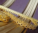 5,0 m x Luxus Metallisiertes Zierband 15 mm Lurex Gold Brokat Schmuckband Lurexband Brokat Spitze oder 10m,15m,20m uzw